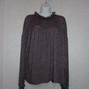 Ann Taylor (NWT) Blue with Pink Decorations Long Sleeve Blouse Size Various